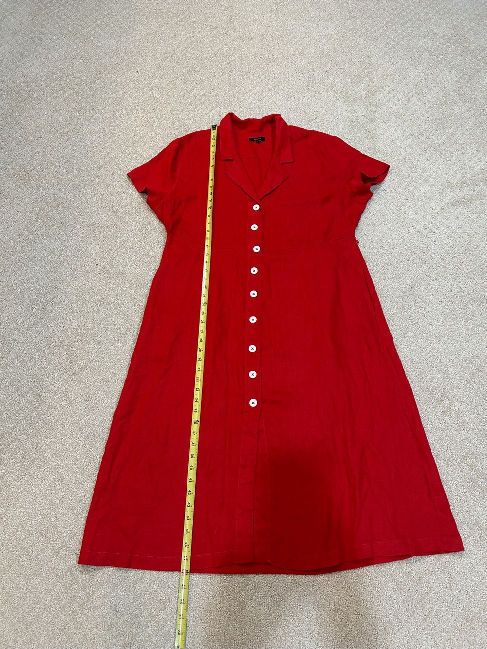 Quince 100% European Linen Button Front Dress Chile XL - Picture 13 of 14